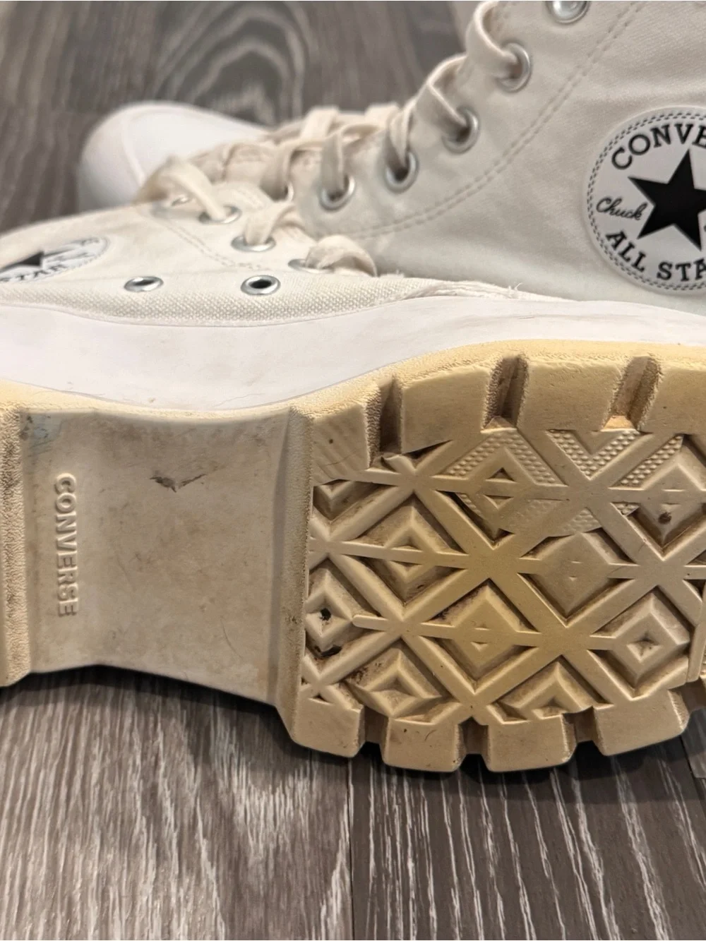 Converse White High-Top Platform Sneakers - Picture 3 of 7